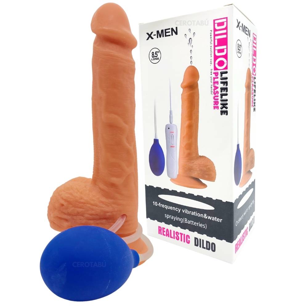 Dildo Consolador Realista Con Bomba Para Simular Eyaculación